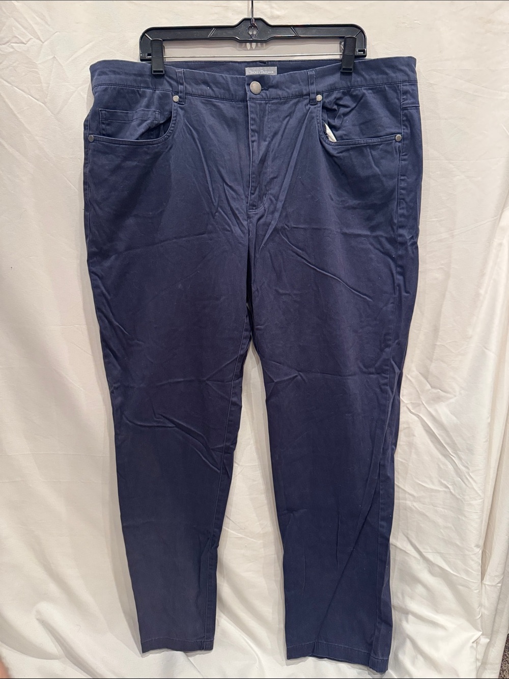 Hickey Freeman Navy Blue Cotton Stretch Chinos 40x30